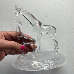 Crystal D’Arques France Mama and Baby Giraffes figurine